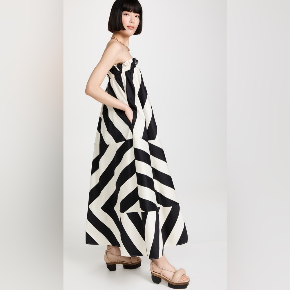 NWT $598 Tory Burch Wide Stripe Long Dress - Picture 3 of 13